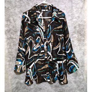 Cato Women's Sz 26-28W Crinkle fabric blouse top